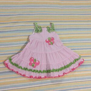⭐ Emily Rose Seersucker Pink & White Gingham Butterfly Dress 2T